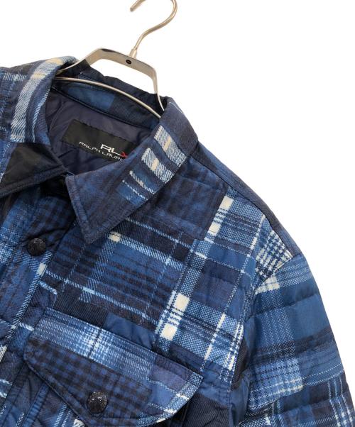 RLX RALPH LAUREN（アールエルエックスラルフローレン）RLX RALPH LAUREN (アールエルエックスラルフローレン) チェックダウンシャツジャケット ブルー サイズ:Sの古着・服飾アイテム