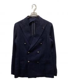 TAGLIATORE（タリアトーレ）の古着「リネン混6Bダブルジャケット」｜ネイビー