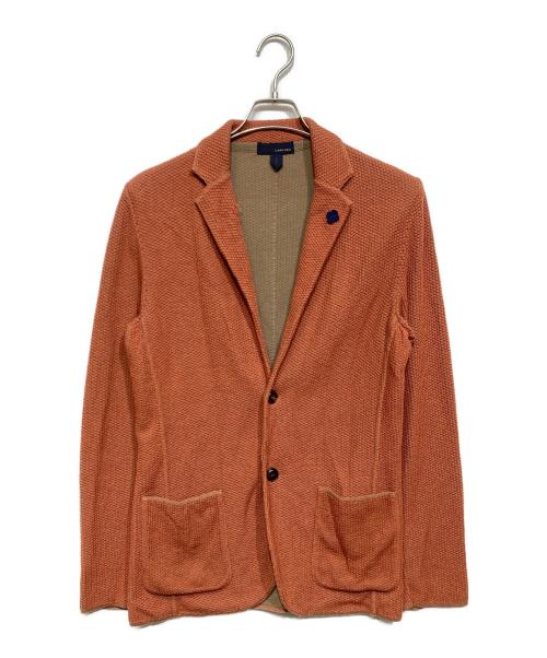 LARDINI（ラルディーニ）LARDINI (ラルディーニ) 織柄ニットジャケット ブラウン サイズ:Sの古着・服飾アイテム