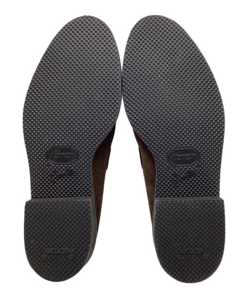 WH（ダブルエイチ）WH (ダブルエイチ) ヤヌスカーフ スエード タッセルローファー ブラウン サイズ:8の古着・服飾アイテム