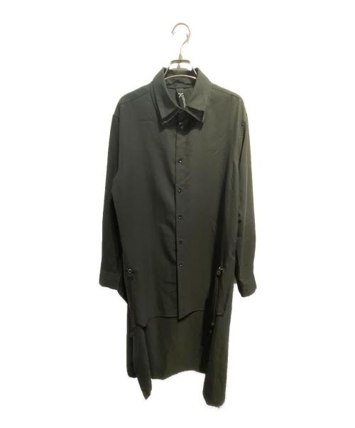 GROUND Y（グラウンドワイ）GROUND Y (グラウンドワイ) 二重衿後ろロングシャツ ブラック サイズ:3の古着・服飾アイテム