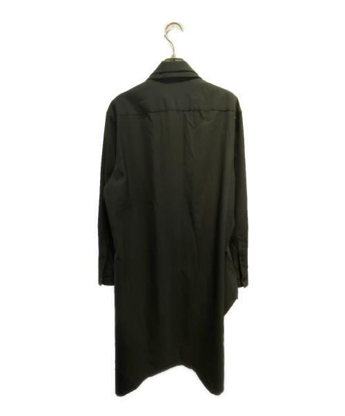 GROUND Y（グラウンドワイ）GROUND Y (グラウンドワイ) 二重衿後ろロングシャツ ブラック サイズ:3の古着・服飾アイテム