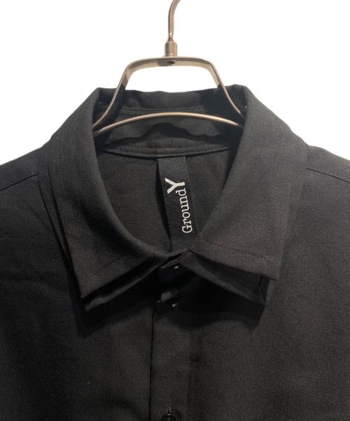GROUND Y（グラウンドワイ）GROUND Y (グラウンドワイ) 二重衿後ろロングシャツ ブラック サイズ:3の古着・服飾アイテム