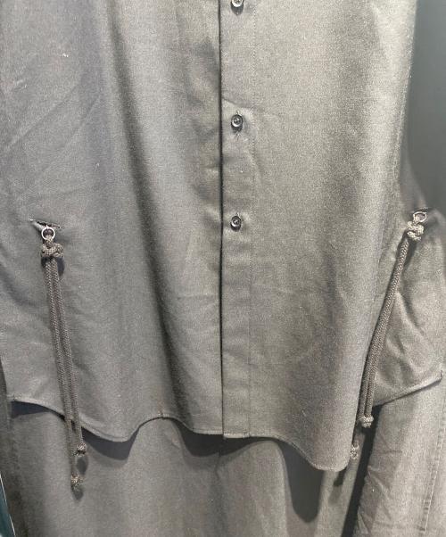 GROUND Y（グラウンドワイ）GROUND Y (グラウンドワイ) 二重衿後ろロングシャツ ブラック サイズ:3の古着・服飾アイテム