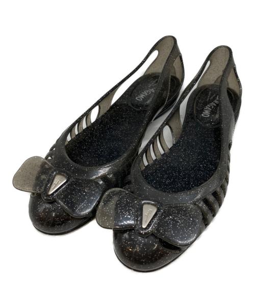 Salvatore Ferragamo（サルヴァトーレ フェラガモ）Salvatore Ferragamo (サルヴァトーレ フェラガモ) リボンラバーサンダル グレー サイズ:5の古着・服飾アイテム