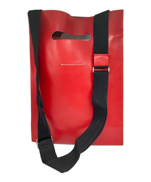 MM6 Maison Margiela（エムエムシックスメゾンマルジェラ）MM6 Maison Margiela (エムエムシックスメゾンマルジェラ) 2WAYレザーバッグ レッドの古着・服飾アイテム