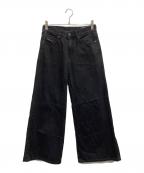 DIESELディーゼル）の古着「D-AKEMIワイドフレアブラックデニムパンツ」｜ブラック