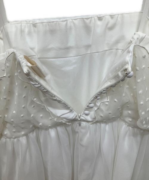 Kaene（カエン）kaene (カエン) ドット×スカラップロングドレス ホワイト サイズ:38の古着・服飾アイテム