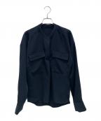 Nobleノーブル）の古着「ワークディテールドレープシャツ」｜ネイビー