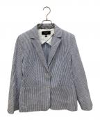 WEEKEND Max Maraウィークエンド マックスマーラ）の古着「リネン混ストライプテーラードジャケット」｜ホワイト×ブルー