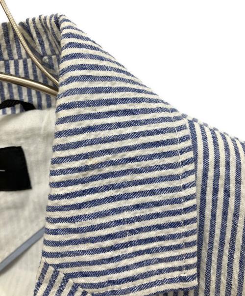 WEEKEND Max Mara（ウィークエンド マックスマーラ）WEEKEND Max Mara (ウィークエンド マックスマーラ) リネン混ストライプテーラードジャケット ホワイト×ブルー サイズ:44の古着・服飾アイテム