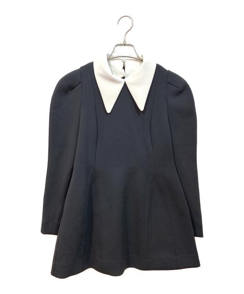 SUPERIOR CLOSET（スーペリアクローゼット）SUPERIOR CLOSET (スーペリアクローゼット) 襟付ペプラムトップス×前スリットパンツ ネイビー サイズ:トップス/9号、パンツ/7号の古着・服飾アイテム