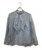 EPOCAエポカ）の古着「シアークロス フリルブラウス」｜ブルー