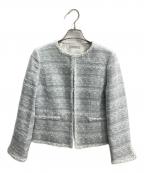 EPOCAエポカ）の古着「ファンシーツィード ノーカラージャケット」｜ブルー