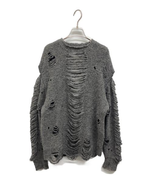 PRANK PROJECT（プランクプロジェクト）PRANK PROJECT (プランクプロジェクト) Slash Slit knit グレー サイズ:freeの古着・服飾アイテム