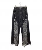 PRANK PROJECTプランクプロジェクト）の古着「Hard Clashed Jeans　ハードクラシュドジーンズ　ダメージデニムパンツ」｜ブラック