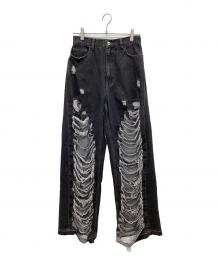 PRANK PROJECT（プランクプロジェクト）の古着「Hard Clashed Jeans　ハードクラシュドジーンズ　ダメージデニムパンツ」｜ブラック