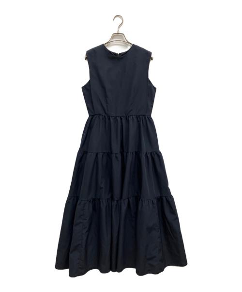 allureville（アルアバイル）allureville (アルアバイル) タイプライターティアードワンピース ネイビー サイズ:1の古着・服飾アイテム