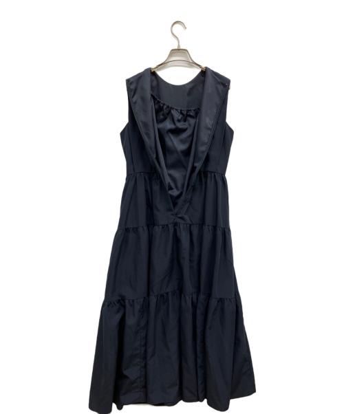 allureville（アルアバイル）allureville (アルアバイル) タイプライターティアードワンピース ネイビー サイズ:1の古着・服飾アイテム