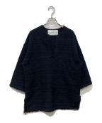 ADAWASアダワス）の古着「TWEED EFFECT KAFTAN　ADWS-208-05」｜ネイビー