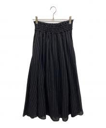 ebure（エブール）の古着「マナードストライプロングスカート」｜ネイビー