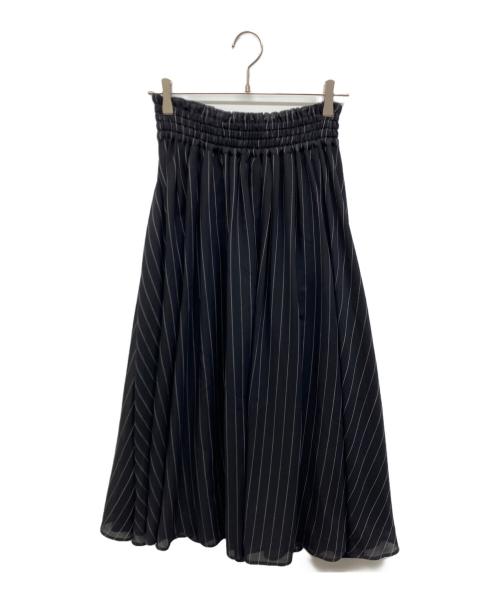ebure（エブール）EBURE (エブール) マナードストライプロングスカート ネイビー サイズ:36の古着・服飾アイテム