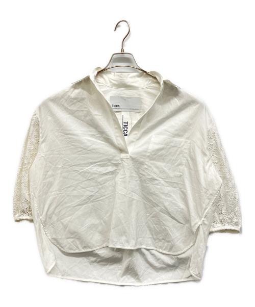 ticca（ティッカ）ticca (ティッカ) レース パフスリーブブラウス ホワイト サイズ:Freeの古着・服飾アイテム