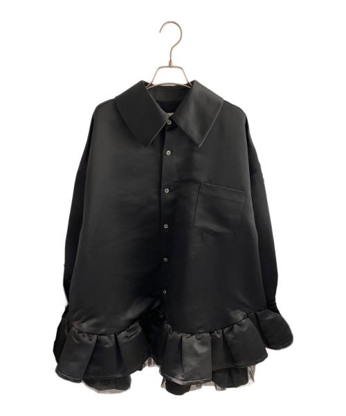 COMME des GARCONS GIRL（コムデギャルソンガール）COMME des GARCONS GIRL (コムデギャルソンガール) チュールフリル サテンブラウス ブラック サイズ:Sの古着・服飾アイテム