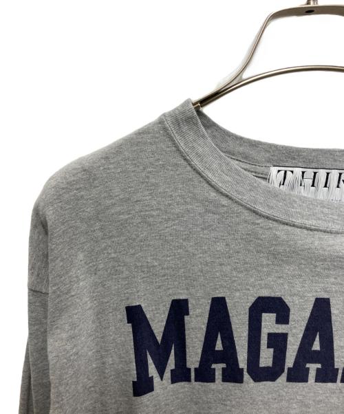 THIRD MAGAZINE（サードマガジン）THIRD MAGAZINE (サードマガジン) ロゴプリントロンT グレー サイズ:9の古着・服飾アイテム