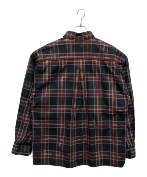 HUMIS（ヒューミス）HUMIS (ヒューミス) ディフォーメーションミリタリーフライフロントシャツ ブラウン サイズ:Lの古着・服飾アイテム