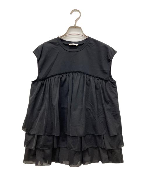 BALLSEY（ボールジィ）BALLSEY (ボールジィ) ジャージーコンビティアードプルオーバー ブラック サイズ:36の古着・服飾アイテム