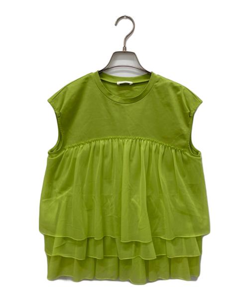 BALLSEY（ボールジィ）BALLSEY (ボールジィ) ジャージーコンビティアードプルオーバー 黄緑 サイズ:36の古着・服飾アイテム