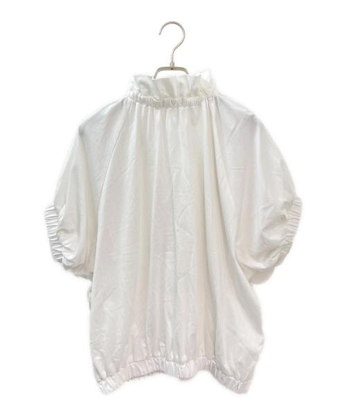DRAWER（ドゥロワー）DRAWER (ドゥロワー) M.SUMMER2 ギャザーカラーカットソーブラウス ホワイト サイズ:Freeの古着・服飾アイテム