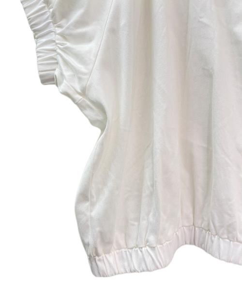 DRAWER（ドゥロワー）DRAWER (ドゥロワー) M.SUMMER2 ギャザーカラーカットソーブラウス ホワイト サイズ:Freeの古着・服飾アイテム
