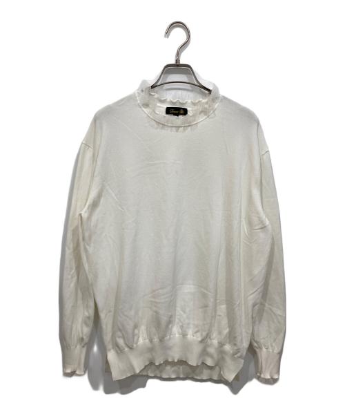 DRAWER（ドゥロワー）DRAWER (ドゥロワー) RESORT1 16Gネックフリルロングスリーブニット ホワイト サイズ:1の古着・服飾アイテム