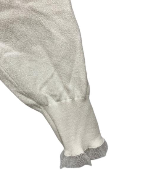 DRAWER（ドゥロワー）DRAWER (ドゥロワー) RESORT1 16Gネックフリルロングスリーブニット ホワイト サイズ:1の古着・服飾アイテム