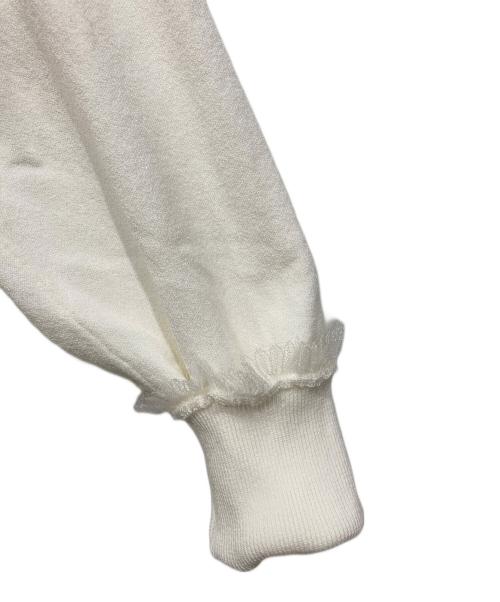 DRAWER（ドゥロワー）DRAWER (ドゥロワー) RESORT1 16Gネックフリルロングスリーブニット ホワイト サイズ:1の古着・服飾アイテム