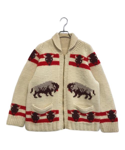 VINTAGE（ヴィンテージ）VINTAGE (ヴィンテージ) カウチンニットカーディガン アイボリー サイズ:表記なしの古着・服飾アイテム