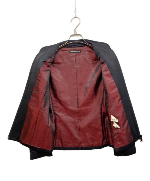 VIVIENNE TAM（ヴィヴィアンタム）VIVIENNE TAM (ヴィヴィアンタム) 花柄刺繍ブルゾン ネイビー サイズ:1の古着・服飾アイテム