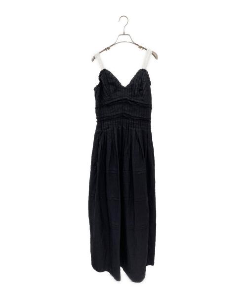 LEE MATHEWS（リー マシュー）LEE MATHEWS (リー マシュー) リネンキャミソールワンピース ブラックの古着・服飾アイテム