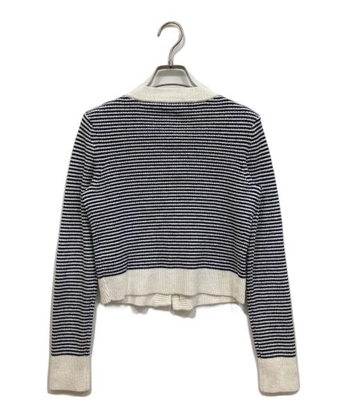 Sandro（サンドロ）Sandro (サンドロ) terry knit cardigan ネイビー×ホワイト サイズ:1の古着・服飾アイテム