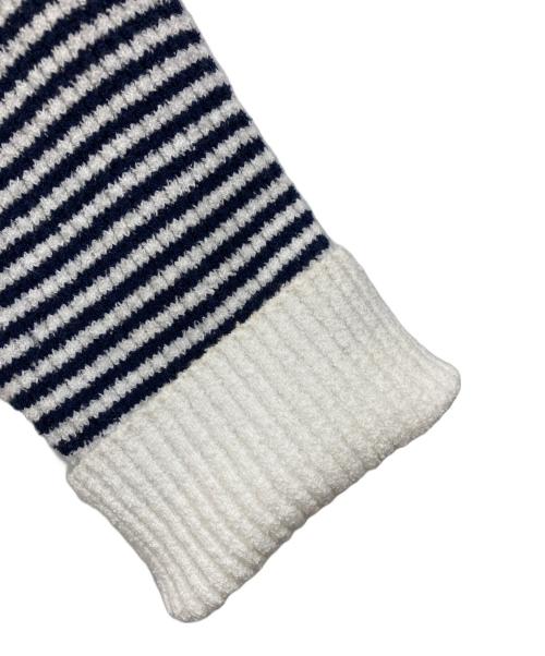 Sandro（サンドロ）Sandro (サンドロ) terry knit cardigan ネイビー×ホワイト サイズ:1の古着・服飾アイテム
