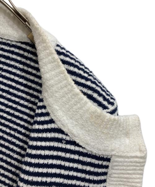 Sandro（サンドロ）Sandro (サンドロ) terry knit cardigan ネイビー×ホワイト サイズ:1の古着・服飾アイテム