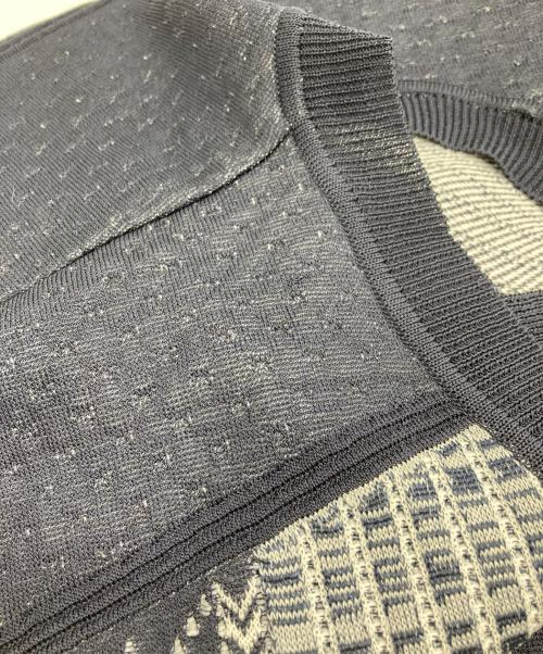 Mame Kurogouchi（マメクロゴウチ）Mame Kurogouchi (マメクロゴウチ) Osmanthus Motif Jacquard Knitted Vest ネイビー サイズ: 2の古着・服飾アイテム