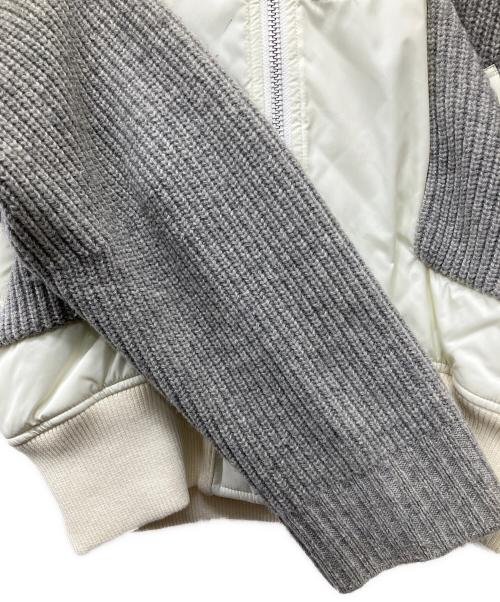 sacai（サカイ）sacai (サカイ) Knit docking jacket グレー×ホワイト サイズ:2の古着・服飾アイテム