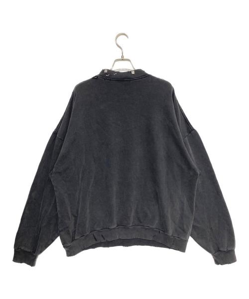 BALENCIAGA（バレンシアガ）BALENCIAGA (バレンシアガ) PIERCED ROUND SWEATSHIRT OVERSIZED ブラック サイズ:1の古着・服飾アイテム