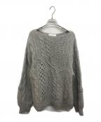 Mame Kurogouchiマメクロゴウチ）の古着「Multi-Pattern Cable Knitted Sweater」｜グレー