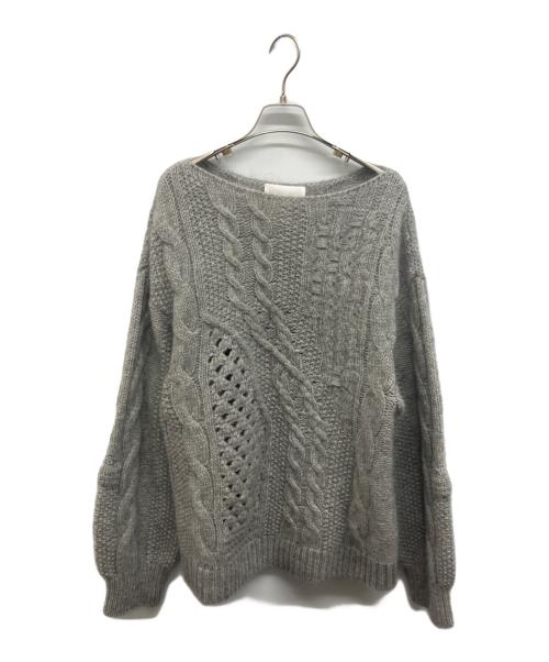 Mame Kurogouchi（マメクロゴウチ）mame kurogouchi (マメクロゴウチ) Multi-Pattern Cable Knitted Sweater グレー サイズ:2の古着・服飾アイテム