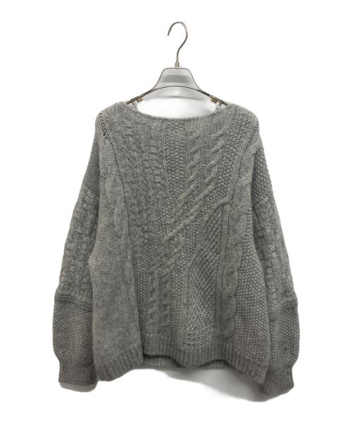 Mame Kurogouchi（マメクロゴウチ）mame kurogouchi (マメクロゴウチ) Multi-Pattern Cable Knitted Sweater グレー サイズ:2の古着・服飾アイテム