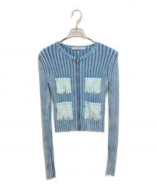 Acne studios（アクネ ストゥディオズ）の古着「Koncrete Gummy Pocket Cardigan」｜ブルー
